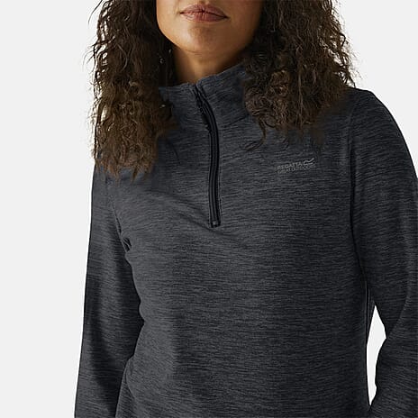 Regatta Womens Marl Half Zip Fleece Sweatshirt (Size 16) - Seal Grey