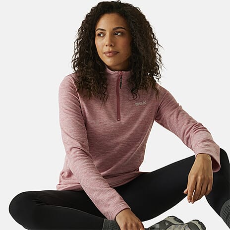Regatta Womens Marl Half Zip Fleece Sweatshirt (Size 14) - Dusty Rose