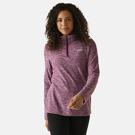 Regatta Womens Marl Half Zip Fleece Sweatshirt (Size 14) - Dark Pimento