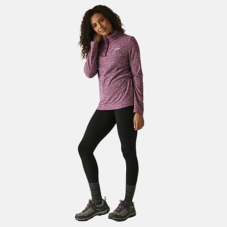 Regatta Womens Marl Half Zip Fleece Sweatshirt (Size 18) - Dark Pimento