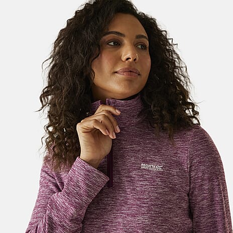 Regatta Womens Marl Half Zip Fleece Sweatshirt (Size 18) - Dark Pimento