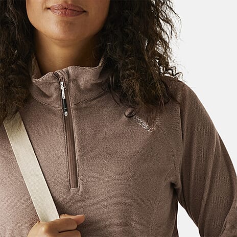 Regatta Womens Lightweight Half Zip Fleece (Size 14) - Mocha