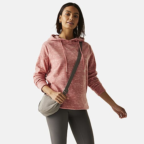 Regatta Womens Marl Fleece Hoodie (Size 16) - Dusty Rose