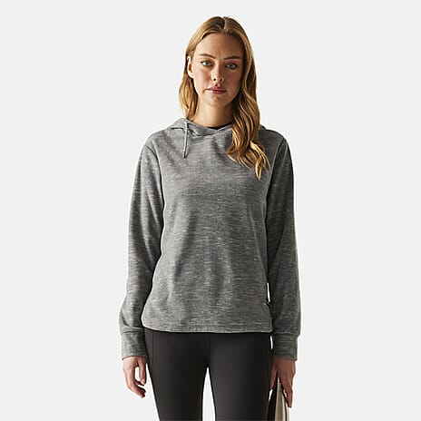 Regatta Womens Marl Fleece Hoodie (Size 18) - Seed Grey