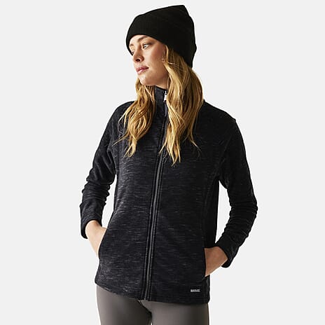 Regatta Womens Marl Knit Full-Zip Fleece (Size 14) - Black