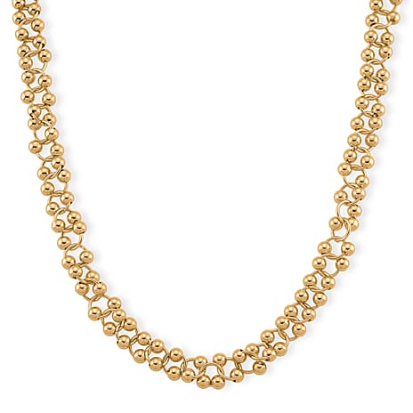 Beads Necklace (Size - 18-2 Ext) in Yellow Gold Tone