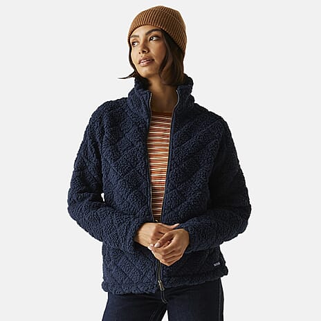 Regatta Womens Cable-Knit Effect Full-Zip Fleece (Size 14) - Navy