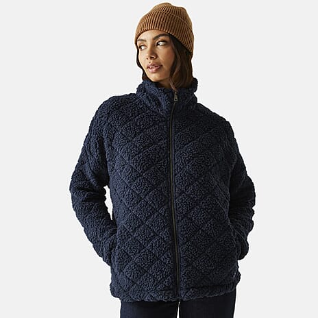 Regatta Womens Cable-Knit Effect Full-Zip Fleece (Size 16) - Navy