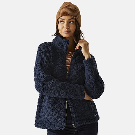 Regatta Womens Cable-Knit Effect Full-Zip Fleece (Size 20) - Navy