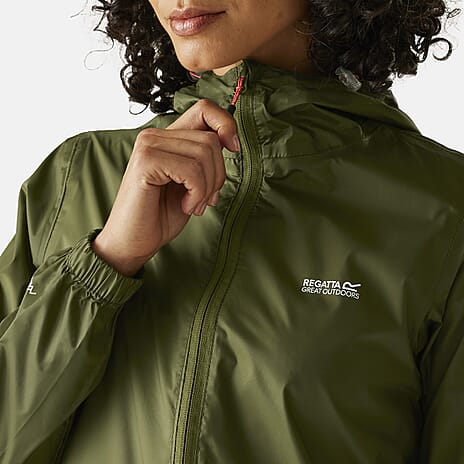 Regatta Womens Full Waterproof Jacket With Packet Pouch (Size 18) - Nephitegreen