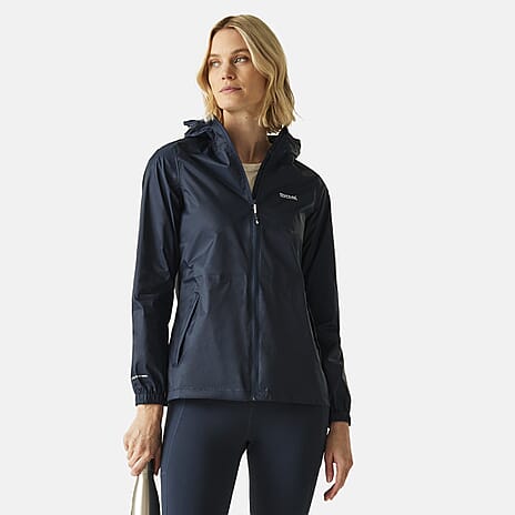 Regatta Womens Full Waterproof Jacket With Packet Pouch (Size 16) - Midnight
