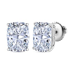 LUXURIANT 950 Platinum IGI Certified Lab Grown Diamond Solitaire Stud Earrings with Screw Back 4 Ct.