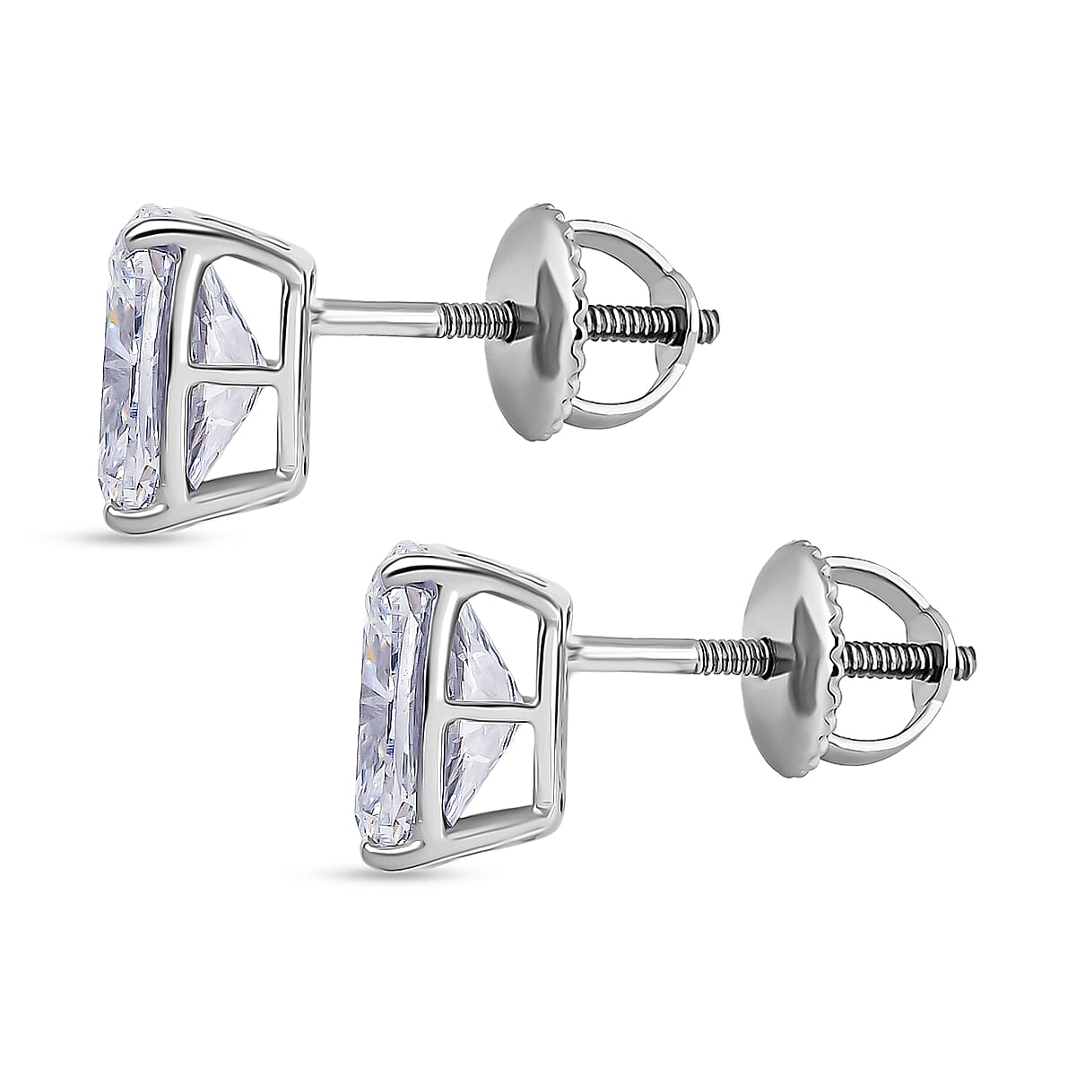 Luxuriant 950 Platinum VS Lab Grown Diamond EF, VS Solitaire Stud 4.140  Ct.