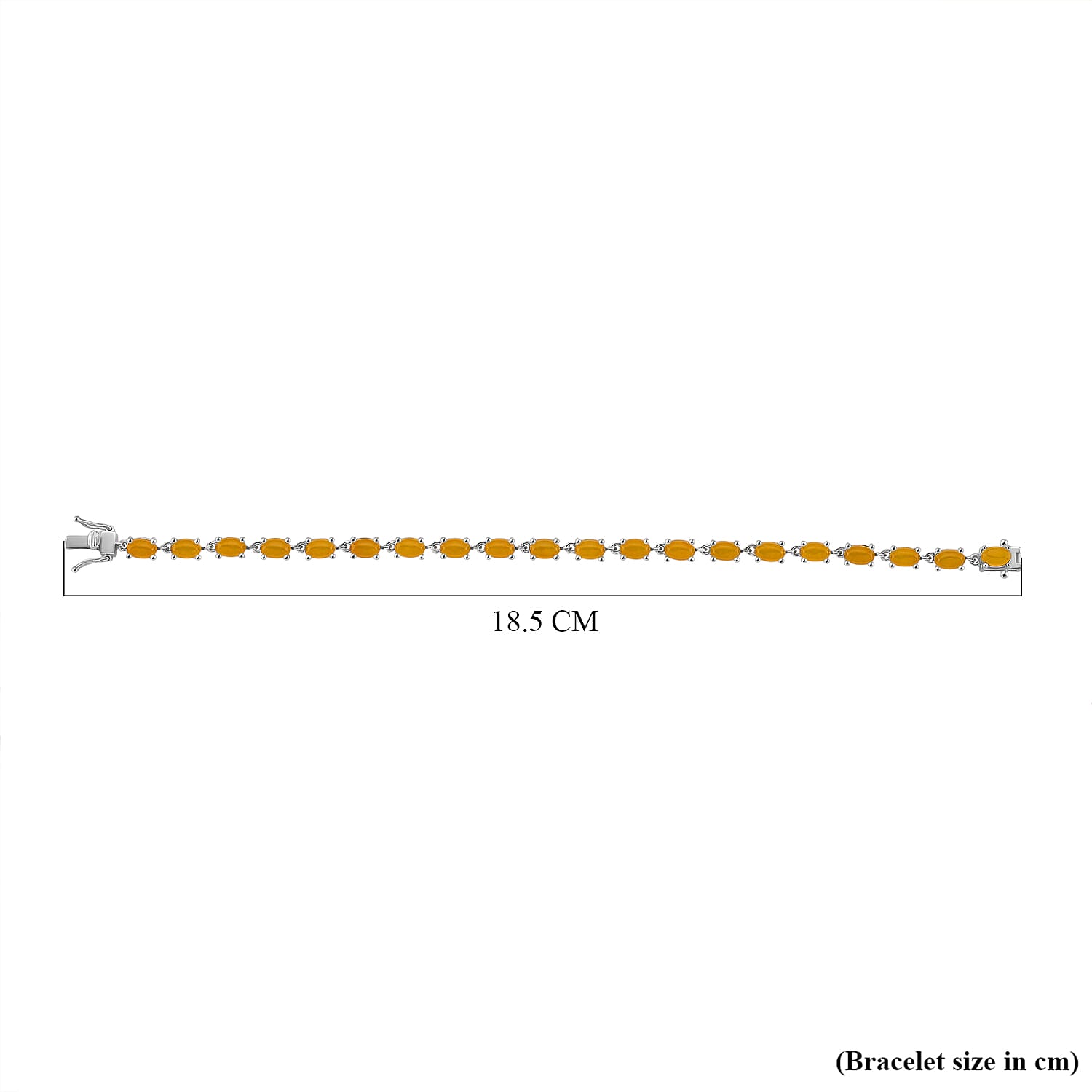 D'Joy Honey Jade Bracelet (Size 7) in Rhodium Overlay Sterling Silver 12.14 Ct, Silver Wt. 5.54 Gms.