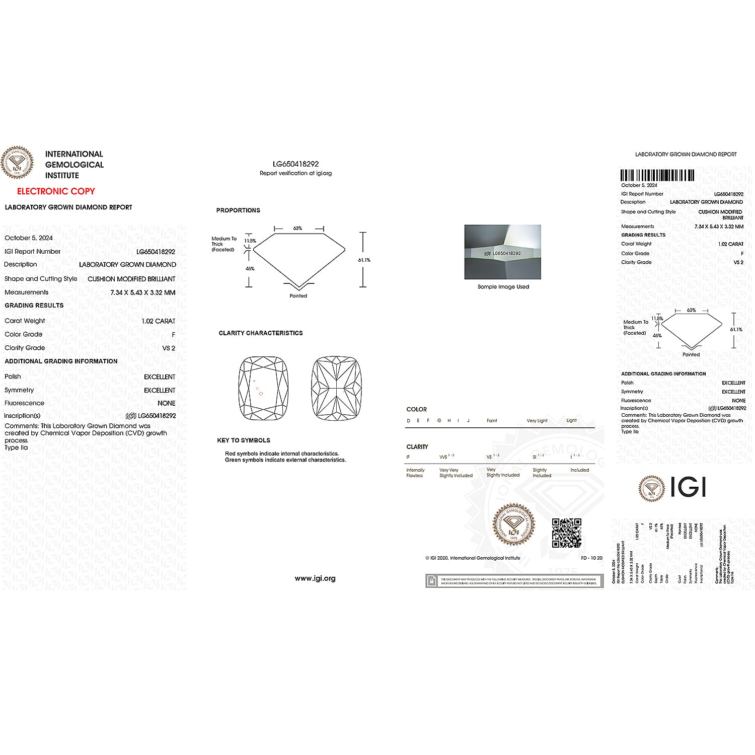 Luxuriant 950 Platinum VS Lab Grown Diamond F, VS Solitaire Stud Push Post Earring, Platinum Wt.1.5 Gms  2.030  Ct.