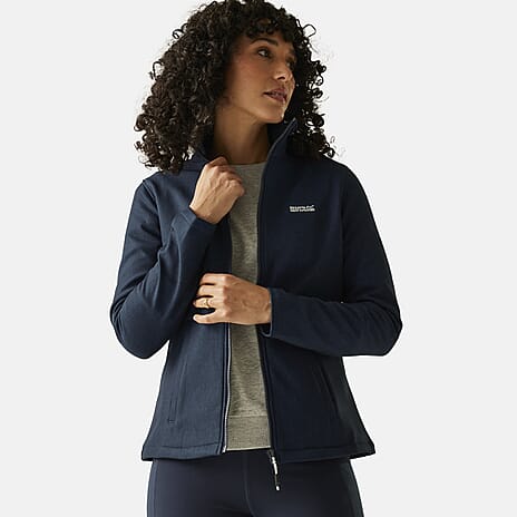 Regatta Womens Softshell Fleece Jacket With Full Zip (Size 18) - Navy Marl