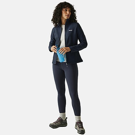 Regatta Womens Softshell Fleece Jacket With Full Zip (Size 18) - Navy Marl