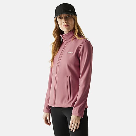 Regatta Womens Softshell Fleece Jacket With Full Zip (Size 26) - Dusty Rose