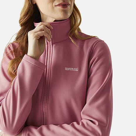Regatta Womens Softshell Fleece Jacket With Full Zip (Size 26) - Dusty Rose