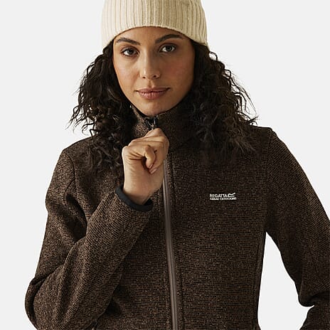 BRAND NEW COLLECTION - Regatta Full Zip Fleece Jacket With Contrast Trim (Size 14) - Mocha