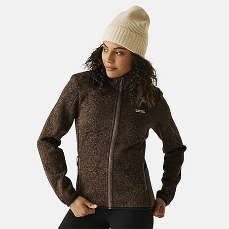 Regatta Womens Full Zip Fleece Jacket With Contrast Trim (Size 16) - Mocha
