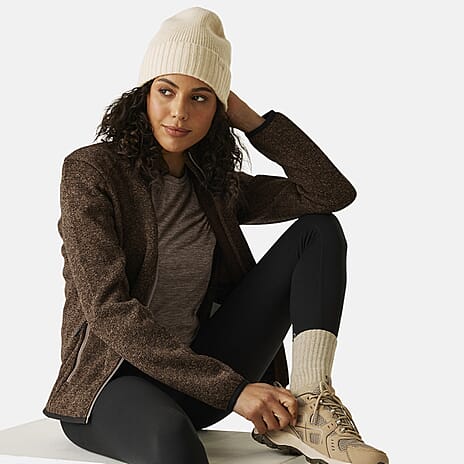 Regatta Womens Full Zip Fleece Jacket With Contrast Trim (Size 18) - Mocha