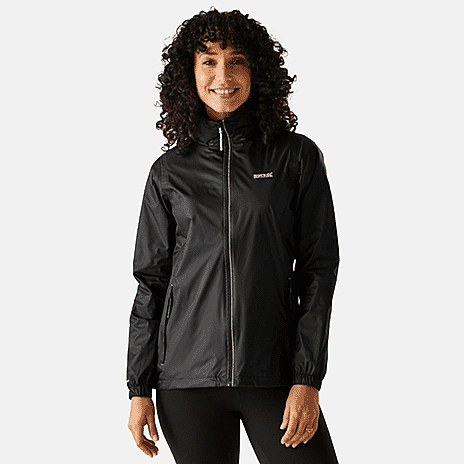 Regatta Womens Packaway Fully Waterproof Jacket (Size 16) - Black