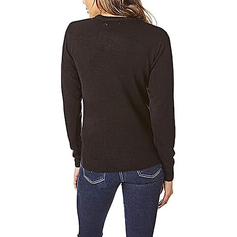 Closeout Deal 100% Acrylic Supersoft Crew Neck Knit Jumper (Size XL) - Black