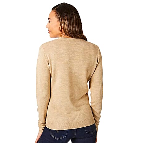 Closeout Deal Acrylic Jumper (Size - Large) - Beige