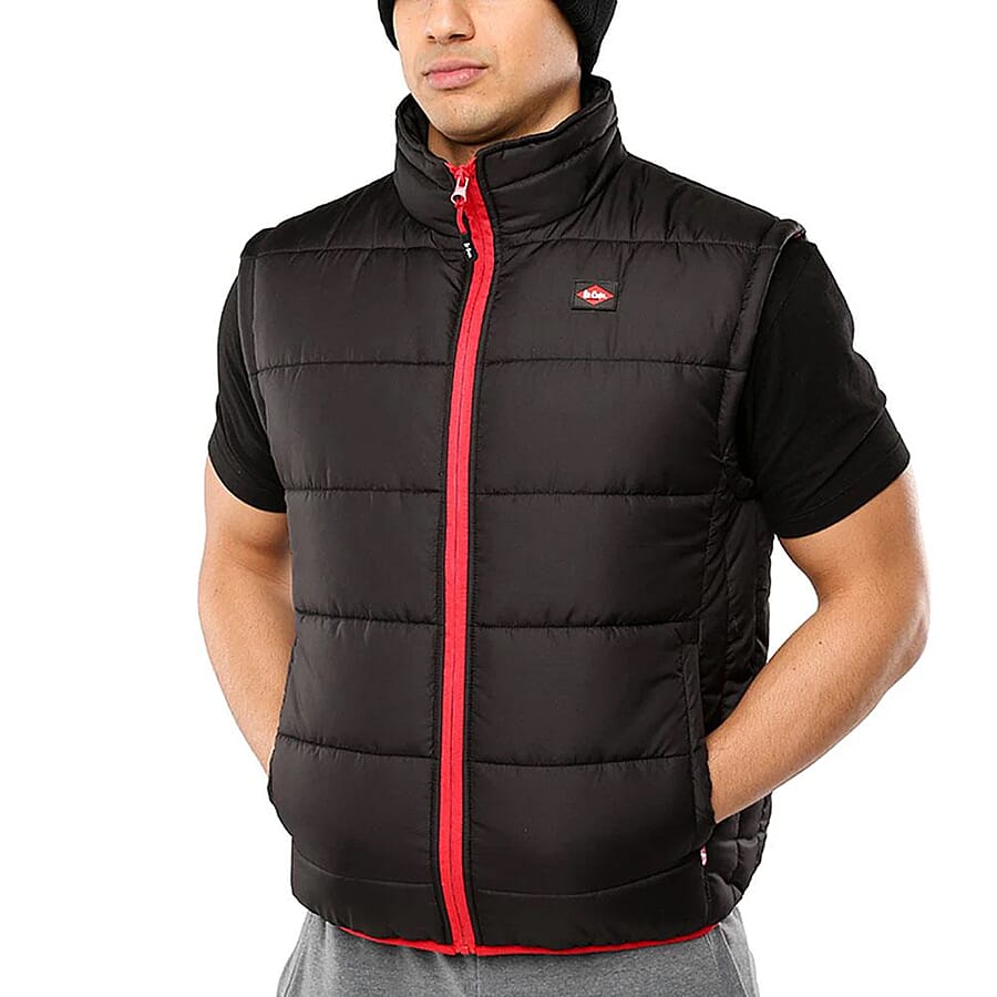 Lee Cooper Mens Windproof Gilet - Black