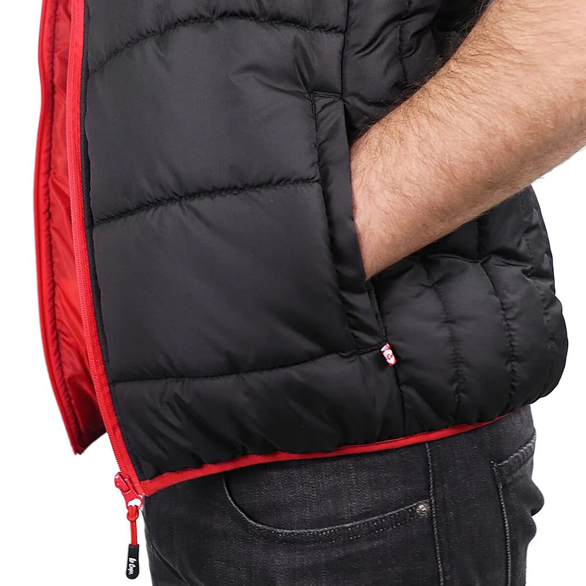Closeout Deal Lee Cooper Classic Padded Vest with Red Trim (Size M) - Plain