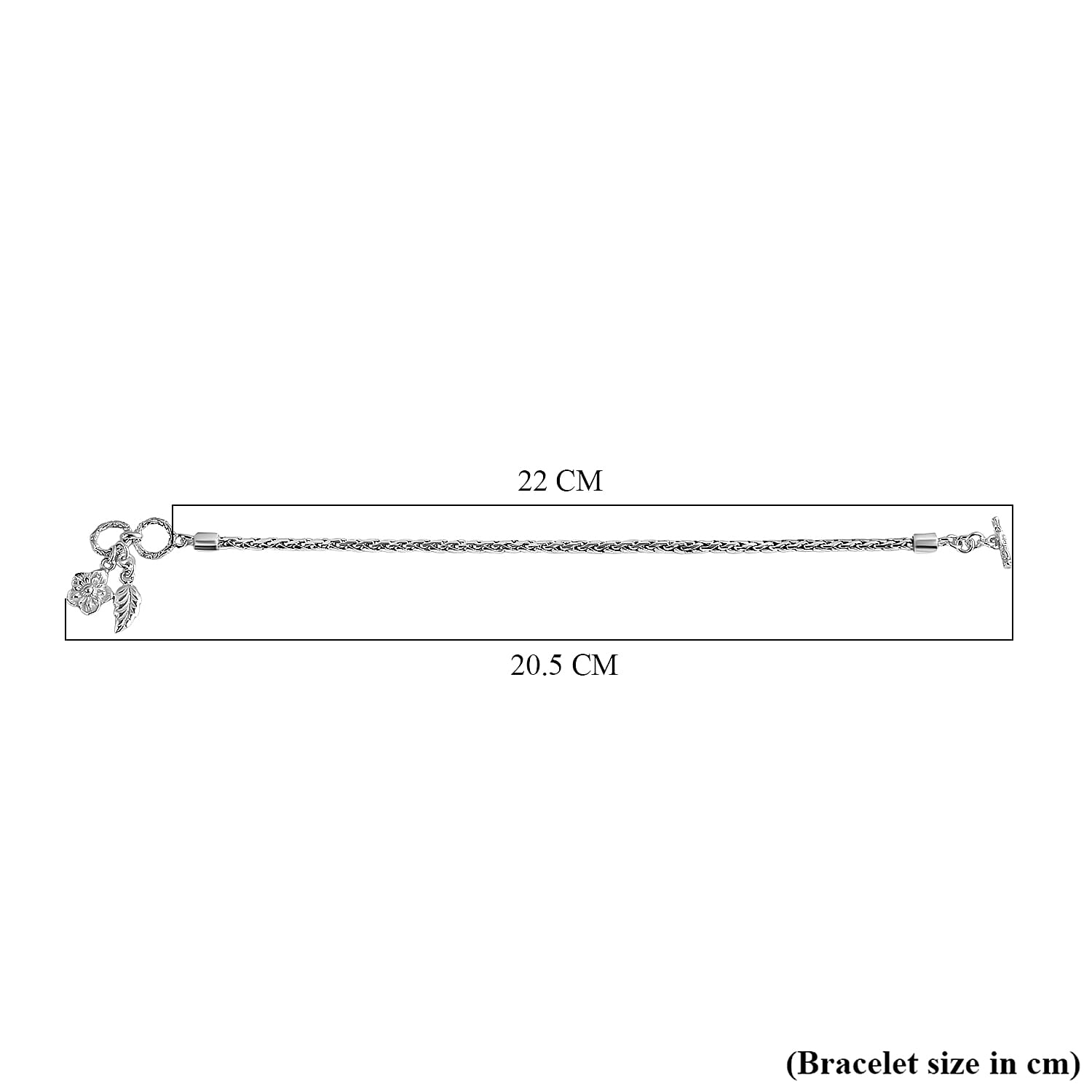 D'Joy Sterling Silver T-Bar Bracelet (Size 7.5-8), Silver Wt. 9.50 Gms.