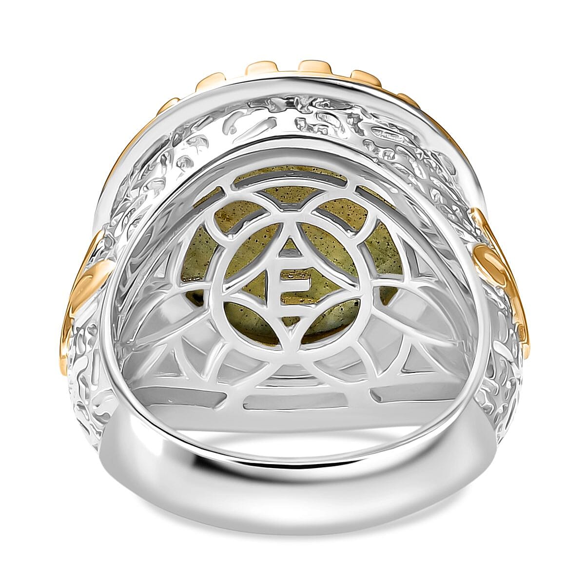 EverTrue Labradorite Solitaire Ring Pure Yellow Brass  9.727  Ct.