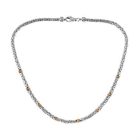 D'Joy Royal Bali Collection Sterling Silver Necklace (Size 20) in Two Tone Plated, Silver Wt. 38.55 Gms.