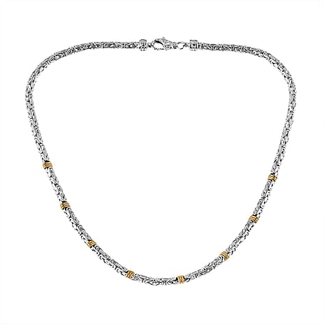D'Joy Royal Bali Collection Sterling Silver Necklace (Size 20) in Two Tone Plated, Silver Wt. 38.55 Gms.
