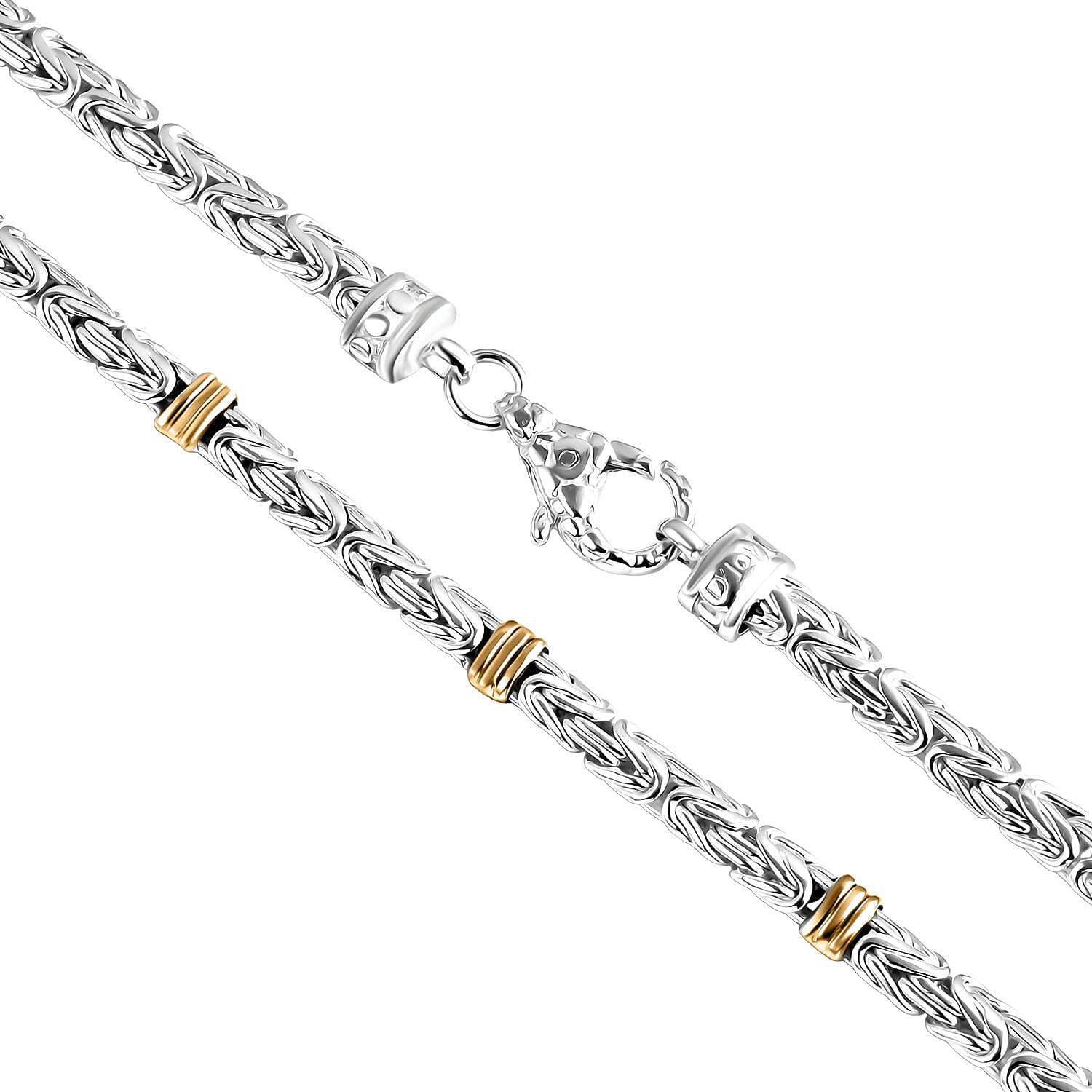D'Joy Royal Bali Collection Sterling Silver Necklace (Size 20) in Two Tone Plated, Silver Wt. 38.55 Gms.