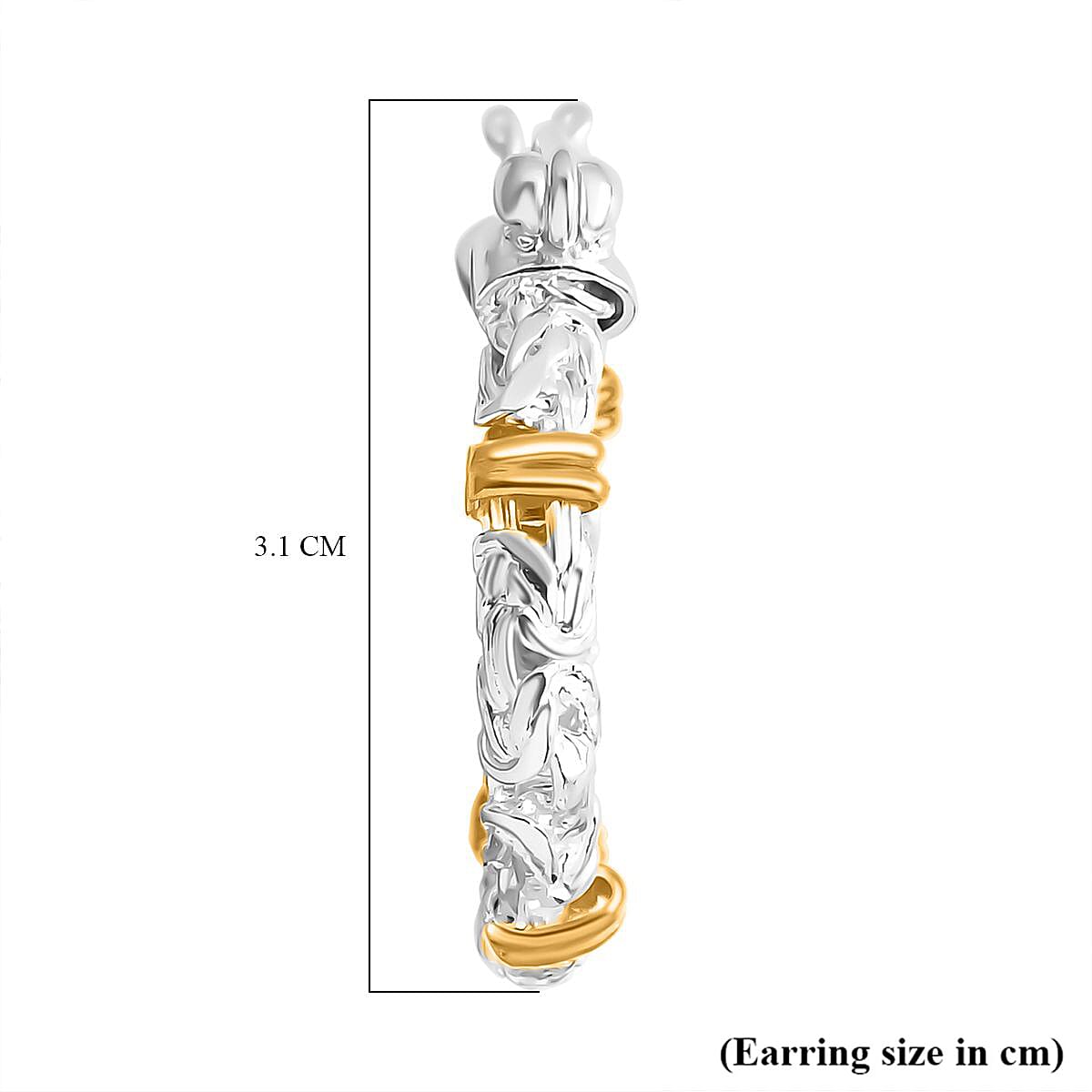 Royal Bali Collection Sterling Silver Earring with Clasp in Two Tone Plated