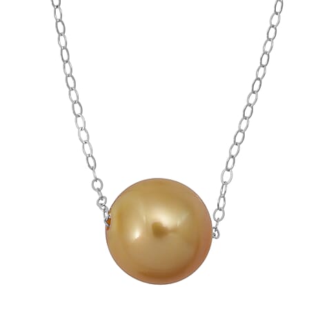 Rhapsody 950 Platinum - AAAA  Golden Colour South Sea Pearl 10MM Necklace (Size - 18)