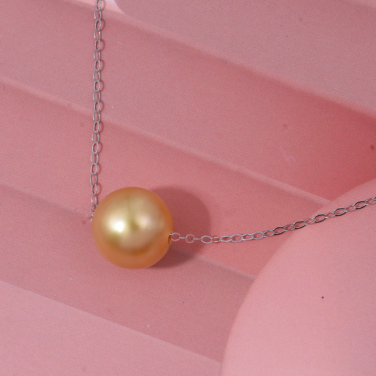 Rhapsody 950 Platinum - AAAA  Golden Colour South Sea Pearl 10MM Necklace (Size - 18)