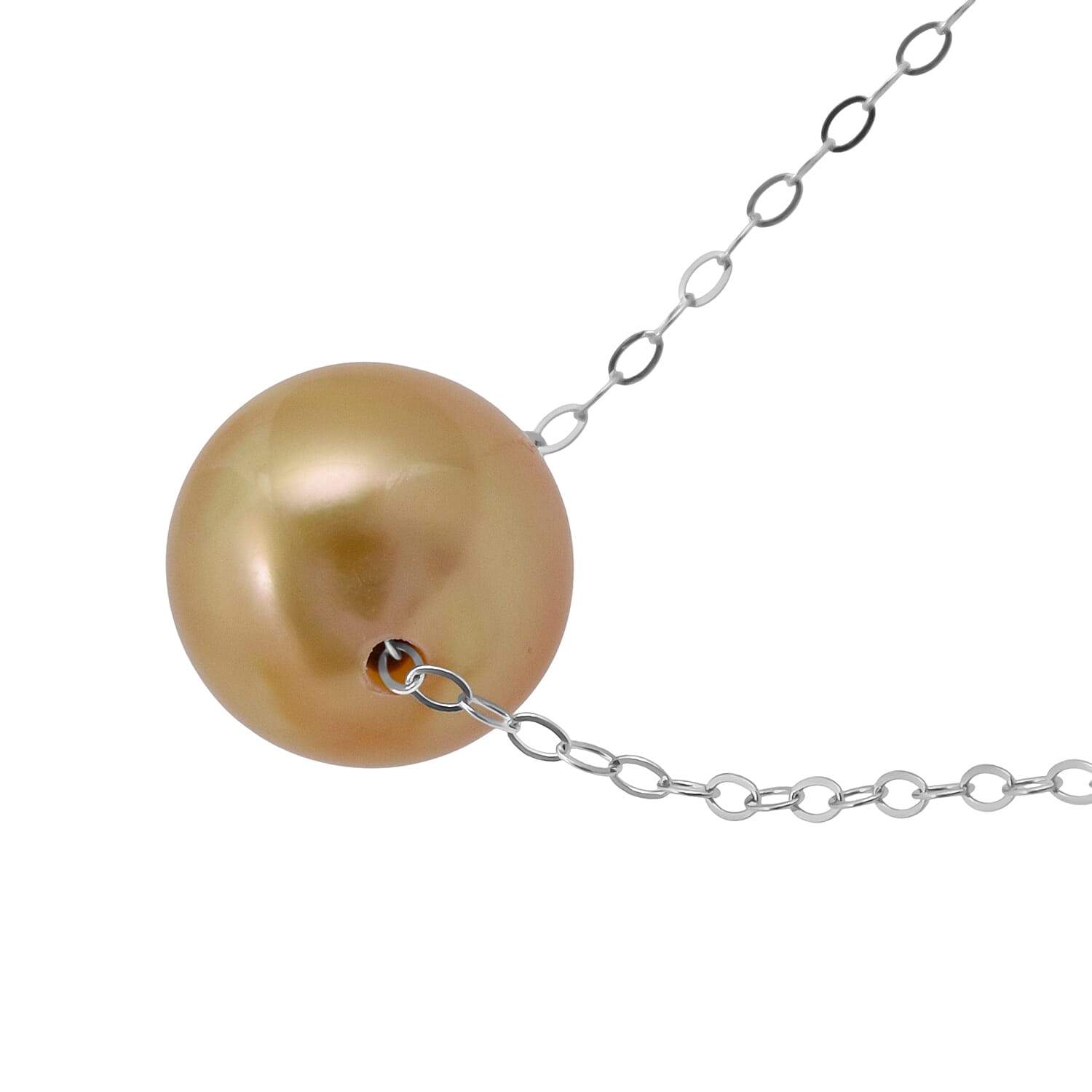 Rhapsody 950 Platinum - AAAA  Golden Colour South Sea Pearl 10MM Necklace (Size - 18)
