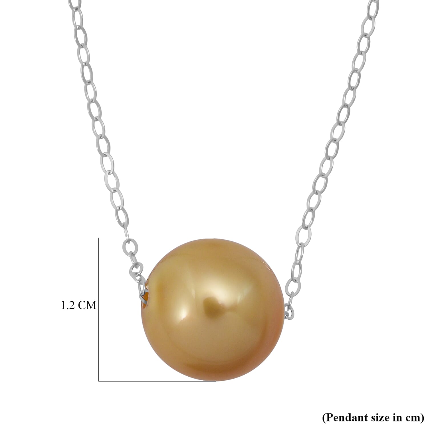 Rhapsody 950 Platinum - AAAA  Golden Colour South Sea Pearl 10MM Necklace (Size - 18)