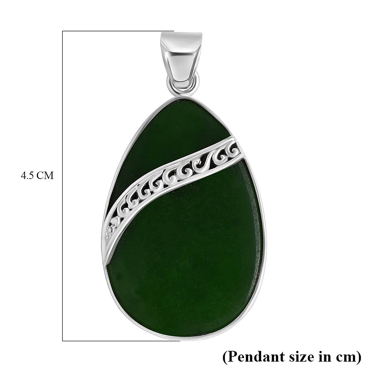 Bali Legacy Green Jade Oval Pendant Sterling Silver 25.72 Ct.