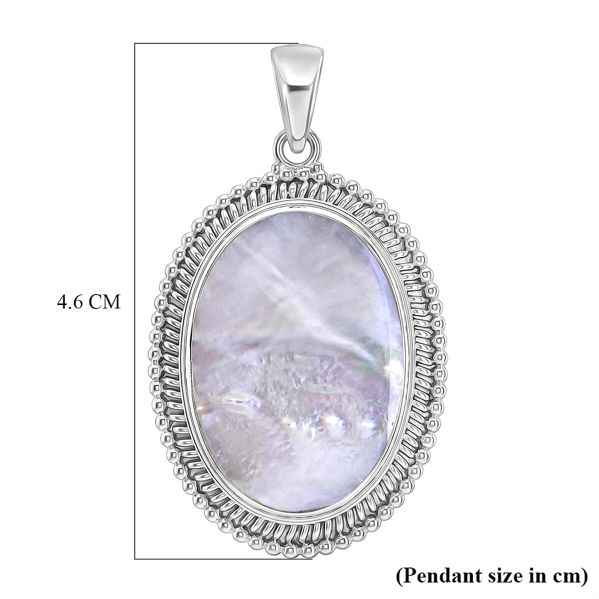 D'Joy Mother Of Pearl Pendant Sterling Silver, Silver Wt.6.9 Gms  9.280  Ct.