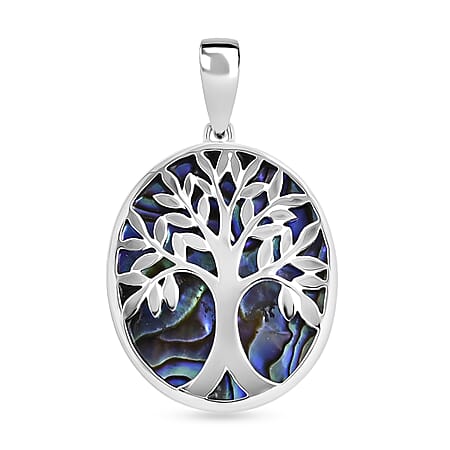 Abalone Shell Life of Tree Pendant in Sterling Silver