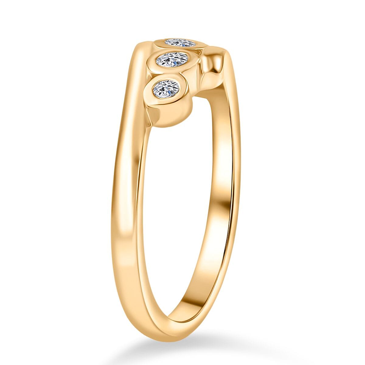 Luxuriant Lab Grown Diamond Ring in 18K Vermeil Yellow Gold Plated Sterling Silver