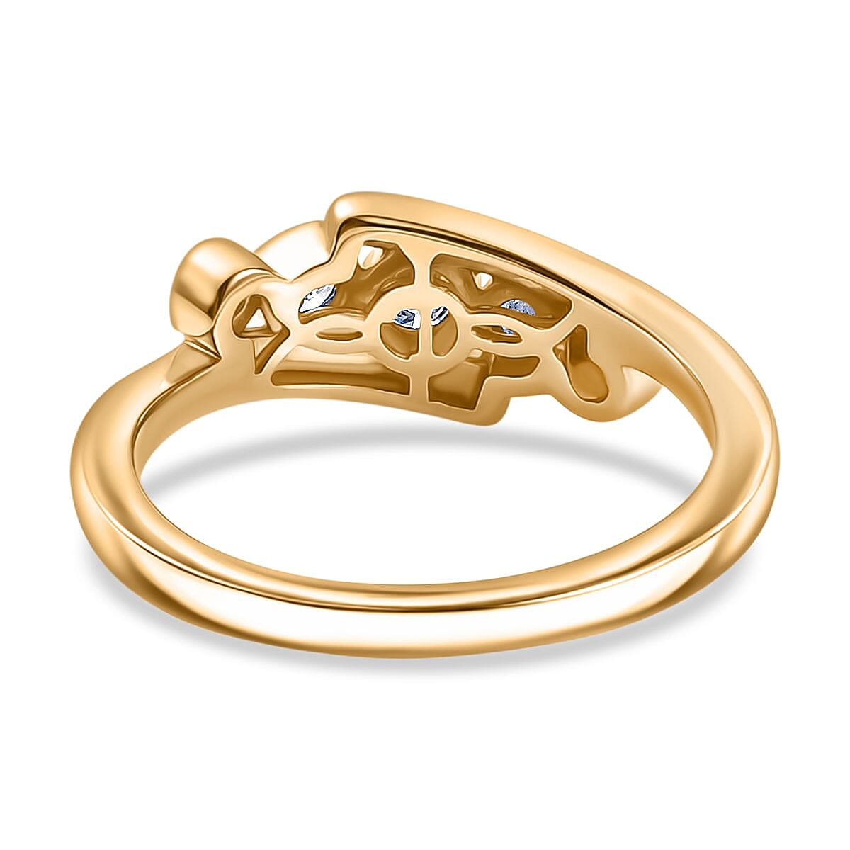 Luxuriant Lab Grown Diamond Ring in 18K Vermeil Yellow Gold Plated Sterling Silver