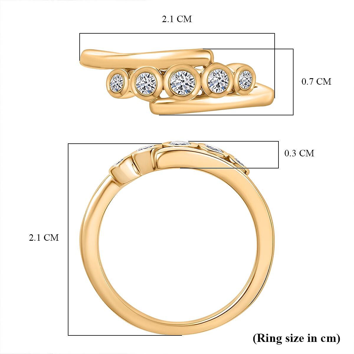 Luxuriant Lab Grown Diamond Ring in 18K Vermeil Yellow Gold Plated Sterling Silver