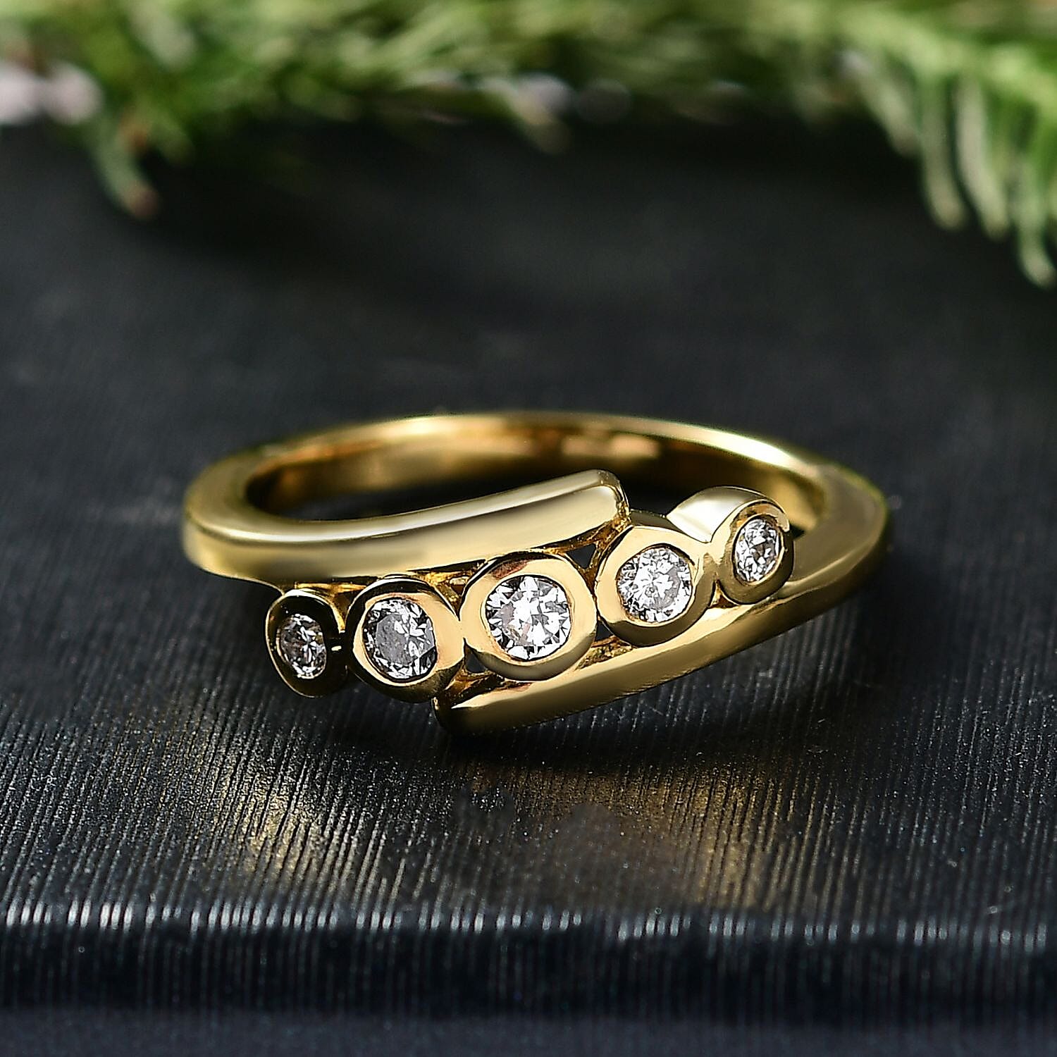 LUXURIANT Lab Grown Diamond 5-Stone Bypass Ring