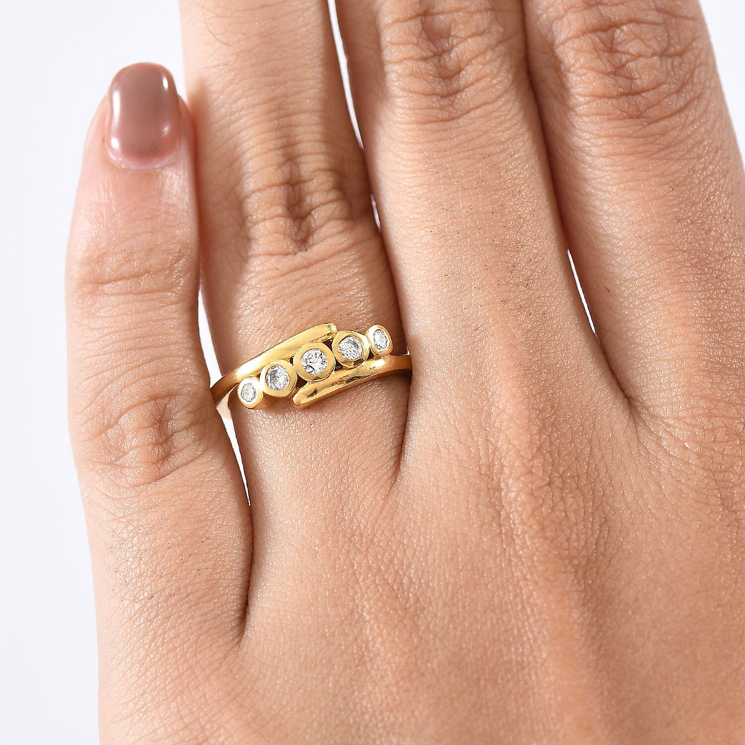 LUXURIANT Lab Grown Diamond 5-Stone Bypass Ring