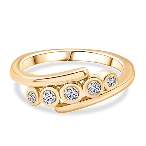 Luxuriant Lab Grown Diamond Ring in 18K Vermeil Yellow Gold Plated Sterling Silver